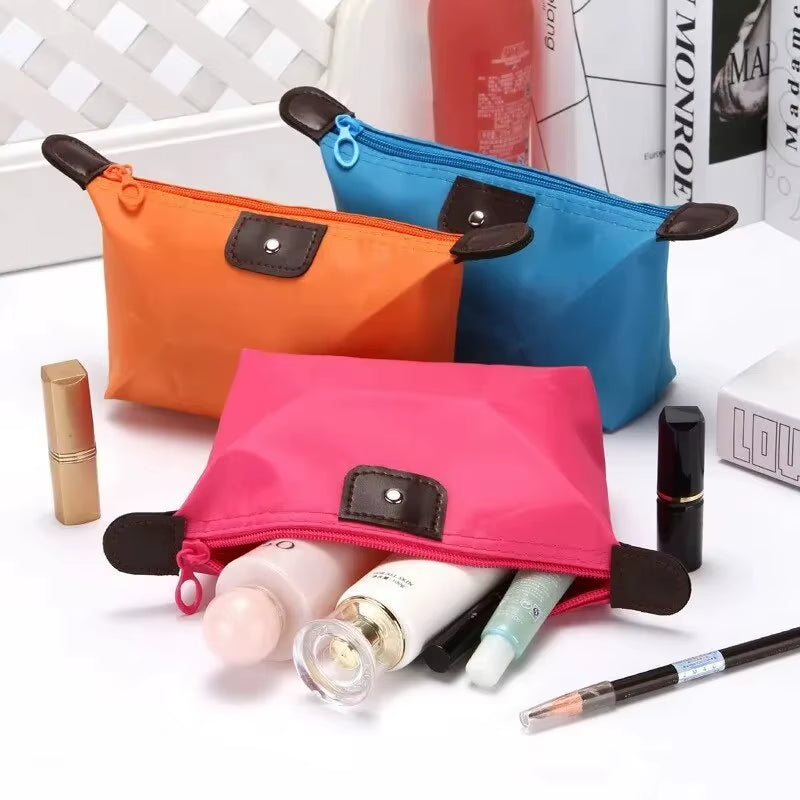 Portable Cosmetic Bag for Women Colorful Waterproof New Travel Dumpling Storage Bags Mini Cute Toiletry Makeup Tote Bags Purses