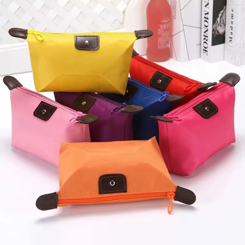 Portable Cosmetic Bag for Women Colorful Waterproof New Travel Dumpling Storage Bags Mini Cute Toiletry Makeup Tote Bags Purses