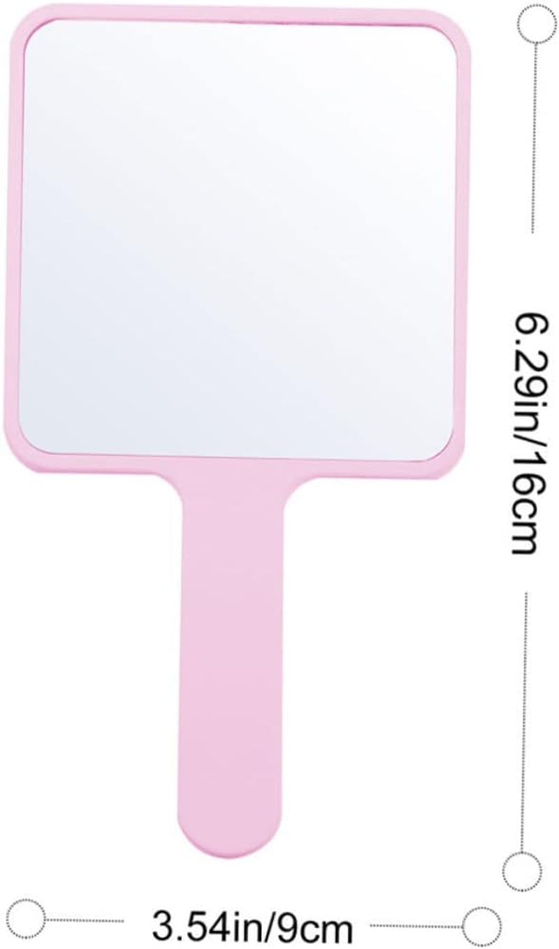 2Pièces Miroir De Maquillage Portable Miroir De Voyage Multifonctionnel Main Blanc Et Rose Accessoire Pratique
