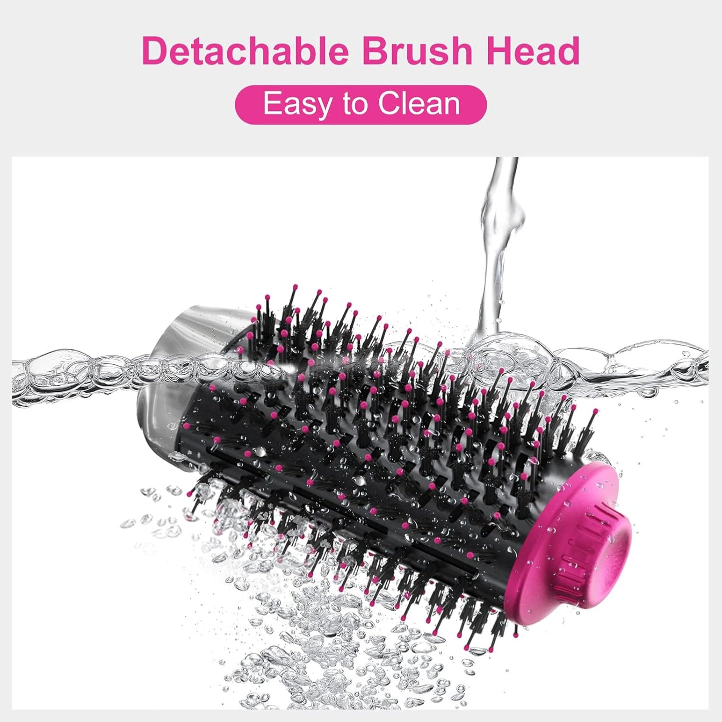 Ensemble De Styler 4 EN 1,  Brosse Soufflante Et Sèche Cheveux, Avec Accessoires, Sécher, Lisser, Donner Du Volume Coiffer, Seche Cheveux Soins Ioniques, 1000W (GRIS), AB0319-4P-PK
